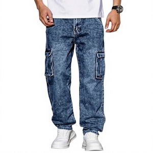 Jean cargo pour homme résistant au vent, coupe élégante, confortable, style tendance, haute qualité, multi-poches, personnalisable par le fabricant - Product Image 4
