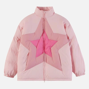 Custom Reversible Waterproof Windproof Hooded Puffer Jacket <b>Bubble</b> <b>Coat</b> Polyester Padded Winter Parka with Logo for Men Women - Product Image 1