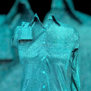 Chemise de spectacle western pour femme sur mesure, noire avec imprimé tribal turquoise et fermeture éclair sur le devant, vêtements d'équitation et de rodéo - Product Image 2