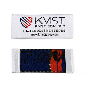 ป้ายผ้าดามัสก์แบบพับปลายตัดด้วยเลเซอร์สั่งทำพิเศษ คุณภาพพรีเมียม ราคาประหยัด สำหรับกระเป๋าและเสื้อผ้า ป้ายผ้าแบบสั่งทำได้ ซักล้างได้ - Product Image 1