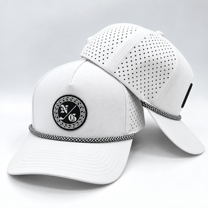 Gorra de golf impermeable personalizada de 5 paneles con cuerda cortada a láser, sombrero tipo A-frame, logotipo bordado, venta al por mayor, fabricante de Vietnam, fábrica OEM ODM VN - Product Image 3