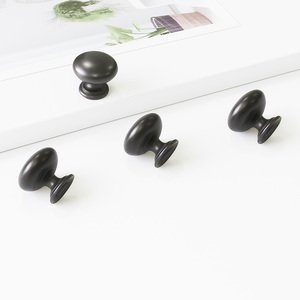 Long-lasting Zinc Alloy <b>Hardwares</b> Materials Round Cabinet Knob Matte Black Modern Drawer Handle for <b>Kitchen</b> Bathroom Dining Room - Product Image 2