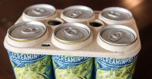 Support de canettes de bière en fibres moulées compostables, alternative au porte-canettes à 6 emplacements, pour emballage de boissons, avec logo personnalisé. - Product Image 3