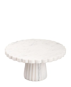 Présentoir à gâteaux en marbre blanc élégant Présentoir à desserts rond moderne pour les mariages et les fêtes Support de pièce maîtresse de luxe - Product Image 1