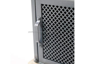 Mesa de Noche Industrial de Madera Maciza de Mango con Puerta de Malla Metálica, Mesita de Noche Moderna con 2 Cajones de Almacenamiento para Dormitorio 2026 - Product Image 4