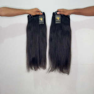 Lot de Cheveux Humains Naturels Bruts Indiens de Temple, Cheveux Humains Bruts Brésiliens Mink Bodywave Raides Bouclés avec Cuticules Alignées - Product Image 1