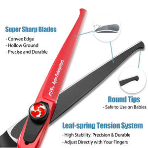 Ciseaux de coupe de cheveux de 6 pouces pour enfants Ciseaux à cheveux à pointes arrondies de sécurité Kit de coupe de cheveux professionnel noir et rouge - Product Image 2