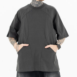 Camiseta de Manga Corta con Bolsillo, Diseño Único, Estilo Vintage, con Parches, Logotipo Bordado Personalizado, 100% Algodón, Última Moda - Product Image 4