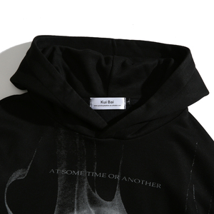 Sweat-shirt à capuche noir pour homme, logo personnalisé, taille américaine, sweat-shirt graphique à épaules tombantes, streetwear, sweat-shirt de créateur - Product Image 3