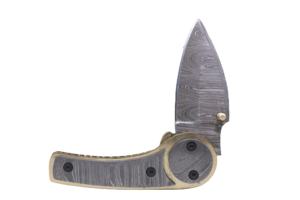 Couteau pliant de haute qualité en acier Damas, lame à pointe tombante, bord droit, prix de gros d'usine - Product Image 2