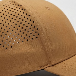 Gorra de Béisbol Marrón de 6 Paneles con Patrón Geométrico en Relieve, Ajustada, Unisex, Informal, Transpirable, de Poliéster Twill, Talla Adulto - Product Image 5