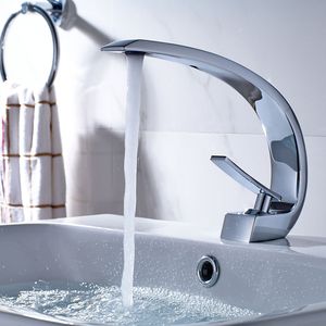 Rubinetto Moderno Monocomando Cromato per Bagno, Miscelatore Monoforo per Lavabo - Product Image 1