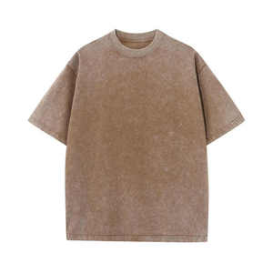 Camiseta de hombre transpirable de algodón 100% ligera con estampado y lavado ácido, de corte holgado, estilo urbano, superventas - Product Image 4