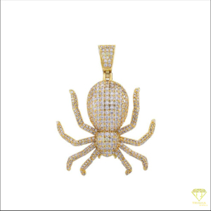 Pendentif araignée de qualité supérieure avec pierres en moissanite et style de bijoux streetwear - Product Image 2