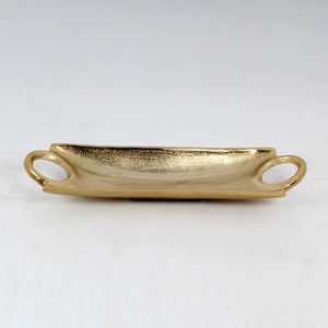 Juego de bandejas de servicio de aluminio fundido hecho a medida con asas redondas de acabado dorado Modelo único de acero inoxidable con regalos grabados - Product Image 6