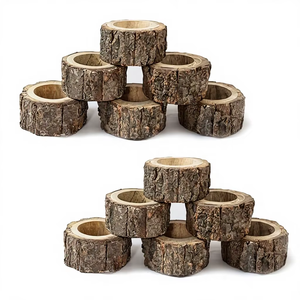 Anneaux de serviette en bois, design tendance, pour mariage, Noël, décoration de table - Product Image 6