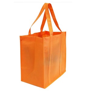 Bolsa de tela no tejida naranja, lisa, ecológica, reutilizable, diseño tejido, proveedor OEM - Product Image 1