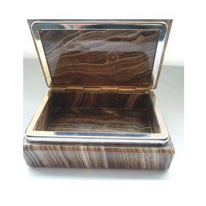 Joyero de Terciopelo para PC, Caja de Cajón de Viaje Moderna y Lujosa Personalizada de Mármol Marrón Chocolate, Cartón de Regalo de Diferentes Tamaños - Product Image 5