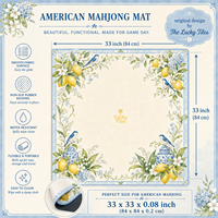 Alas Mahjong Lipat Custom Grosir Lemon Bird 33x33 Inch Premium Neoprene Anti Slip Poker American Mahjong Mat OEM Garden