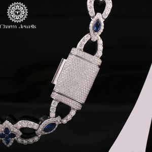 Charm Jewells Moissanite <b>Statement</b> <b>Necklace</b> Ball Link Chain 14K Gold Plated 925 Silver Unisex Luxury Hip Hop IGI Certified Party - Product Image 4