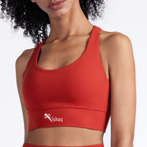 Sujetador deportivo de alto soporte con espalda cruzada y tiras de spandex, con almohadillas extraíbles para yoga, fitness, running, gimnasio y entrenamiento. - Product Image 5