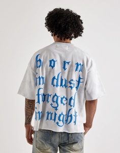 ขายส่งเสื้อยืดผู้ชายแบบใหม่ เนื้อผ้านุ่ม ทรงโอเวอร์ไซส์ รับสกรีนโลโก้ส่วนตัว เสื้อยืดพิมพ์ลายสำหรับผู้ชาย - Product Image 3