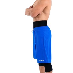 Best Selling Double <b>Layer</b> Men Awrah Covering Knee Length Gym Running Active Wear Compression Lining Shorts <b>Mid</b> Waist Shorts - Product Image 2