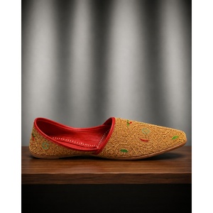 Mocassins à bout pointu avec empeigne en tissu pailleté, motif multicolore, semelle extérieure en caoutchouc respirante, style toutes saisons - Product Image 1