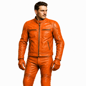 Combinaison de moto en cuir de vache véritable pour homme, taille plus, qualité supérieure, respirante, résistante à l'abrasion, veste et pantalon de motard de rue - Product Image 6