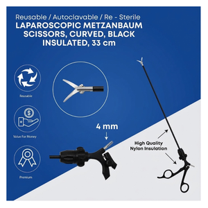 Tijeras Laparoscópicas Metzenbaum, Pinzas de Laparoscopia, Instrumento Quirúrgico Médico, Acero Inoxidable Alemán - Product Image 2