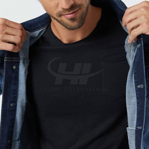 Veste en jean pour homme sur mesure, best-seller, dernier design, prix abordable, hiver, 100% coton, logo sur le devant - Product Image 3