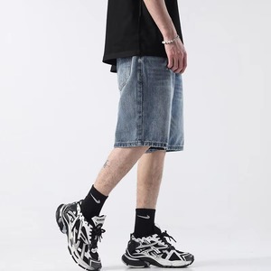 Shorts en jean pour hommes 100% coton délavé, décontractés, longueur genou, respirants, écologiques, été, broderie, logo personnalisé, OEM, vente en gros, haute qualité - Product Image 6