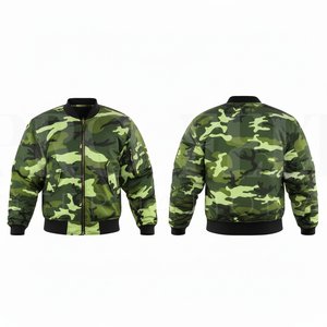 Blouson bomber camouflage imprimé sur toute la surface, matière personnalisée, fermeture éclair, veste coupe-vent décontractée pour l'extérieur, veste streetwear tendance - Product Image 6