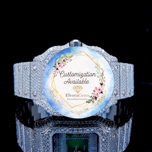Reloj Inteligente Redondo de Acero Inoxidable para Mujer ElvoraGems, Personalizable - Product Image 1