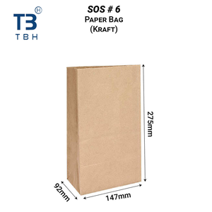 Sac en papier kraft recyclé de qualité supérieure 275x147x92mm avec fermeture auto-adhésive sans poignée pour l'emballage des commerçants - Product Image 4