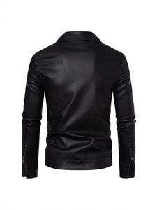Chaqueta de cuero roja para hombre, estilo motero, con cremallera asimétrica, de cuero genuino, corte ajustado, para fiestas, estilo motociclista. - Product Image 2