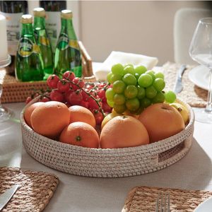 High Quality Natural Rattan Decorative Serving Tray Handle Handmade Eco-Friendly Recyclable Food Tray Customized Color Polished - Product Image 5