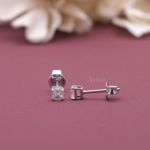 Pendientes de Diamante Cultivado en Laboratorio con Certificación IGI, Corte Asscher, en Oro Blanco/Rosa y Amarillo de 18K |   Pendientes Clásicos de Diamantes - Product Image 4