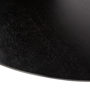 Table de salle à manger nordique en bois de manguier massif, design accrocheur, forme ronde, avec base sur pied décorée, options multicolores - Product Image 2