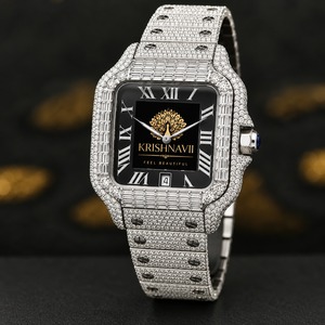 Radiant Diamond <b>Watch</b> Silver Crystal Studded Designer Wristwatch Premium Fashion Jewelry Gift for <b>Womens</b> Stylish Daily Wear Chic - Product Image 2