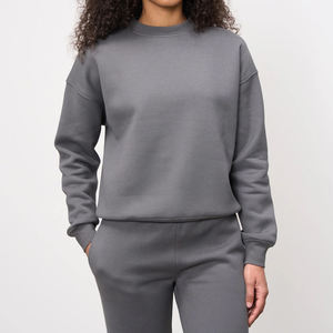 Pull long vintage pour femme en molleton écologique, col rond, imprimé logo sur le devant, anti-boulochage, respirant, tendance, grandes tailles, hiver - Product Image 5