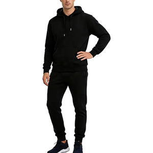 Mens Casual Cotton Tracksuit Outfit <b>Set</b> Hooded Sweatshirt Jogger Pants Athletic Sportswear Daily Fashion - Product Image 1
