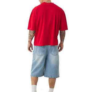 Camiseta Roja de Algodón para Hombre con Logo Estampado, Estilo Casual Urbano, Manga Corta, Corte Holgado, Venta al Por Mayor OEM - Product Image 2