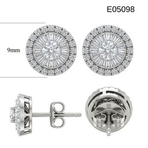 High End China Manufacturer Price Trendy 18k White Gold Natural Brilliant Cut Diamond Stud Earrings Fine Jewelry Quick Delivery - Product Image 6