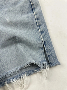 Custom Made Men Denim Shorts Solid <b>Mid</b> Waist Casual Button Fly Raw Hem 100% Cotton Fabric Rhinestones Anti-Wrinkle Quick Dry - Product Image 5
