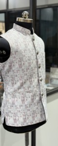 Men's Luxury Jacquard Nehru Waistcoat Premium Woven Wedding Vest Designer Indo Western Ethnic <b>Jacket</b> for Wholesale Export - Product Image 3