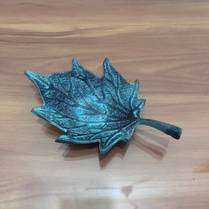 Leaf Shape <b>Storage</b> Tray for Living Room <b>Tabletop</b> Decor Powder Coated Aluminium Artisan Design Jewelry - Product Image 3