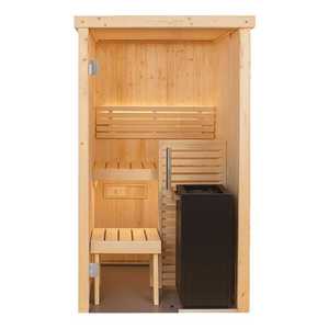Nouveau kit de sauna intérieur résidentiel S1212SV Mini pour 1 personne avec façade en verre et bois de qualité supérieure - Product Image 4