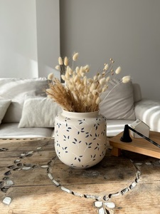 Porte-ustensiles en céramique haut de gamme, motif feuille peint à la main, glaçure lisse, cuit à haute température, durable, organisateur de rangement pour comptoir de cuisine - Product Image 5