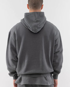 <b>Men's</b> Oversized Hooded Sweatshirt Solid Color Fleece Cotton Casual <b>Pullover</b> With Pocket Autumn Wear Breathable Eco Friendly - Product Image 5